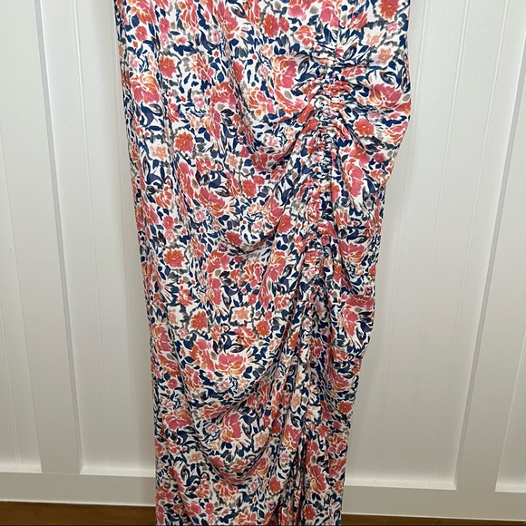 1 STATE Floral-Print Ruched Slipdress - Picture 3 of 10
